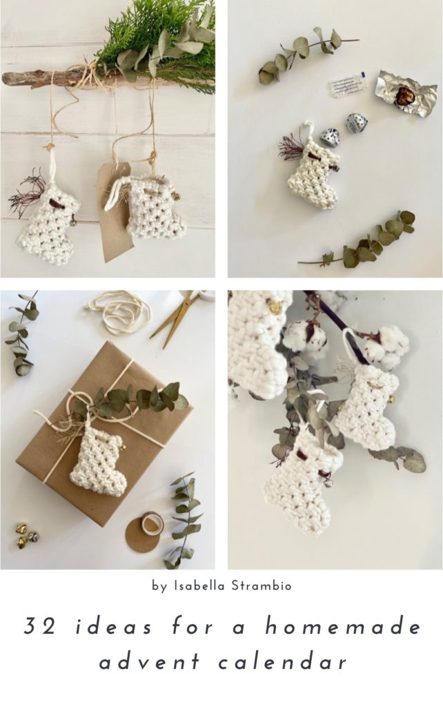 Mini macrame Christmas stocking
