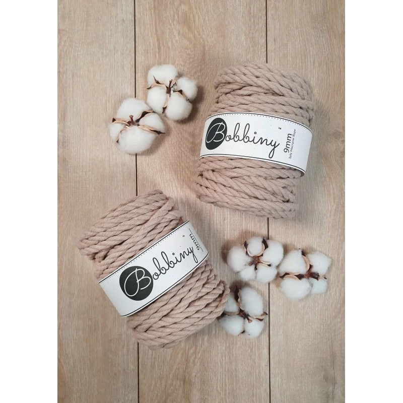 100% recycled cotton string in sand colour