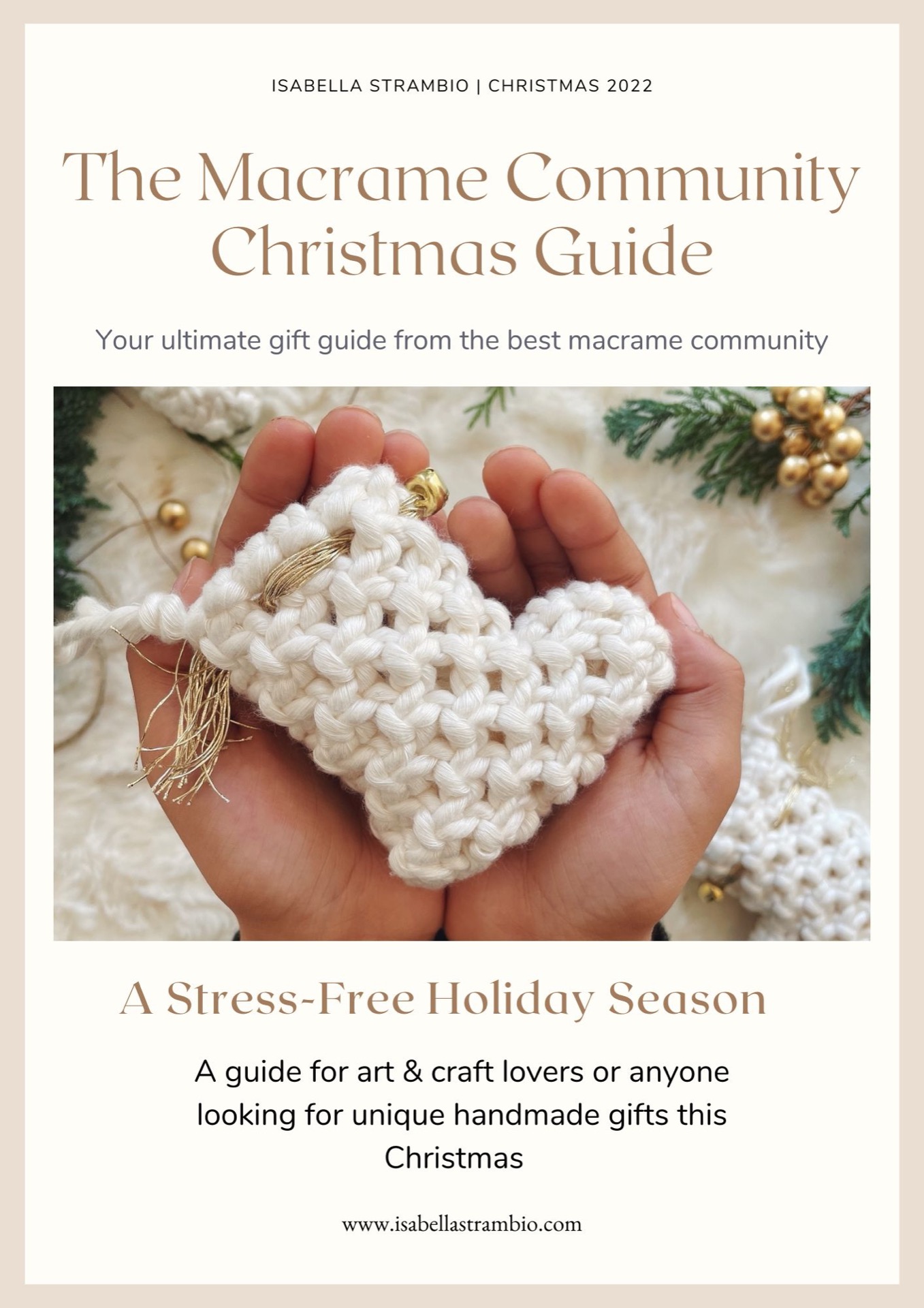 Macrame Gift Guide with a white macrame stocking by Isabella Strambio