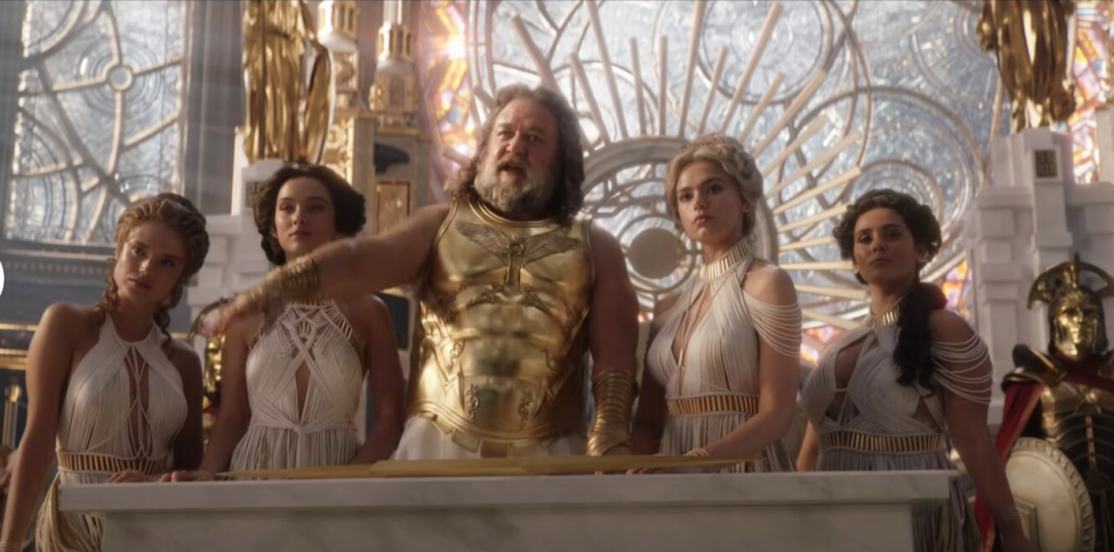 From Thor the film, ladies wearing a macrame dress in white